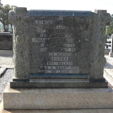 LOUW Johannes Petrus 1898-1941 &amp; Rhona WALKER 1910-1997
