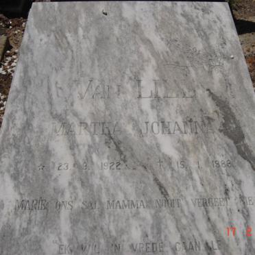 LILL Martha Johanna, van 1922-1988