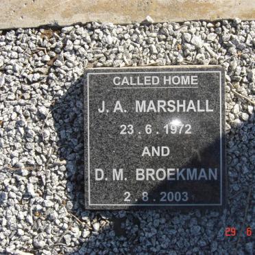 MARSHALL J.A. –1972 &amp; D.M. BROEKMAN -2003