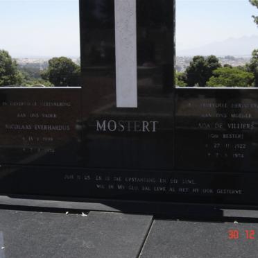 MOSTERT Nicolaas Everhardus 1899-1974 &amp; Ada de Villiers BESTER 1922-1974