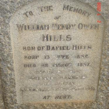 MILLS William Henry Owen 1852-1937 &amp; Johanna Elizabeth BOSMAN 1866-194?