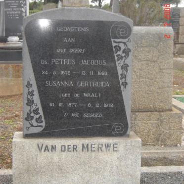 MERWE Petrus Jacobus, van der 1876-1960 &amp; Susanna Gertruida DE WAAL 1877-1972