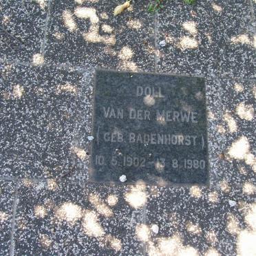 MERWE Doll, van der nee BADENHORST 1902-1980