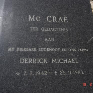 McCRAE Derrick Michael 1942-1983