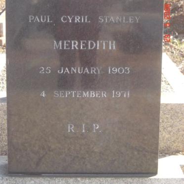 MEREDITH Paul Cyril Stanley 1903-1971