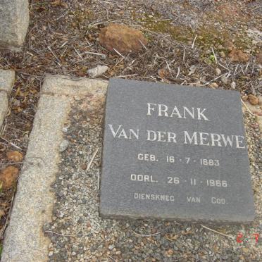 MERWE Frank, van der 1883-1966