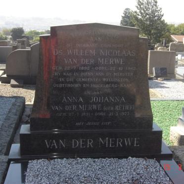 MERWE Willem Nicolaas, van der 1892-1962 &amp; Anna Johanna RETIEF 1891-1973