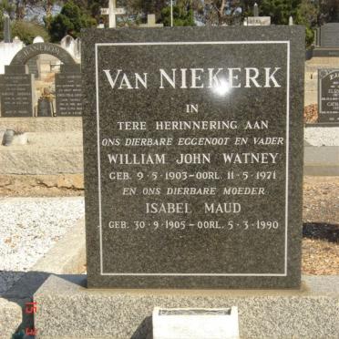NIEKERK William John Watney, van 1903-1971 &amp; Isabel Maud 1905-1990