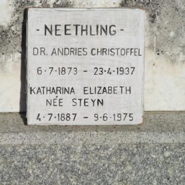NEETHLING Andries Christoffel 1873-1937 &amp; Katharina Elizabeth STEYN 1887-1975
