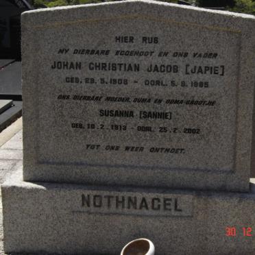 NOTHNAGEL Johan Christian Jacob 1908-1965 &amp; Susanna 1913-2002