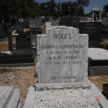 OGGEL Egbert Christiaan 1917-1992 &amp; Aukje POST 1918-2003