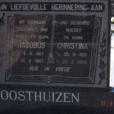 OOSTHUIZEN Jacobus 1917-1987 &amp; Christina 1918-1989