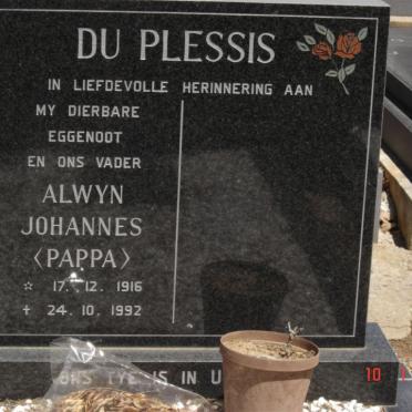PLESSIS Alwyn Johannes, du 1916-1992