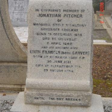 PITCHER Jonathan 18?8-1942 &amp; Edith Frances CARVER 1861-19??