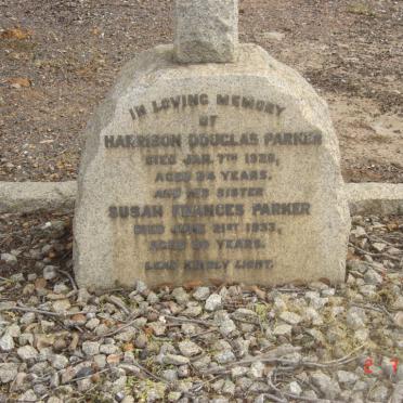 PARKER Harrison Douglas –1929 :: PARKER Susan Frances -1933