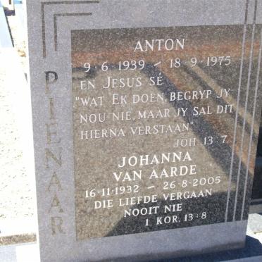 PIENAAR Anton 1939-1975 :: VAN AARDE  Johanna 1932-2005