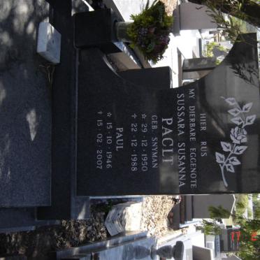 PACLT Paul 1946-2007 &amp; Sussara Susanna SNYMAN 1950-1988