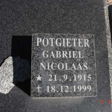 POTGIETER Gabriel Nicolaas 1915-1999 :: ENGELBRECHT Barbara Francina nee POTGIETER 1952-1986