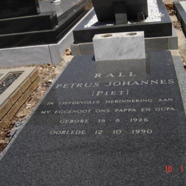 RALL Petrus Johannes 1926-1990