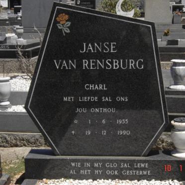 RENSBURG Charl, Janse van 1955-1990