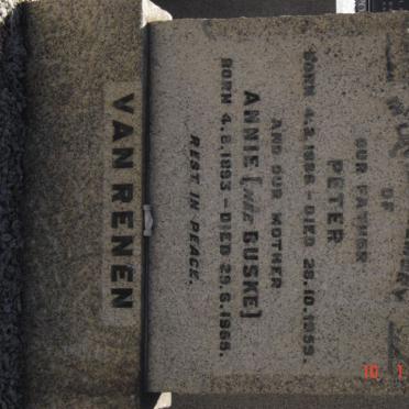 RENEN Peter, van 1888-1959 &amp; Annie BUSKE 1893-1965