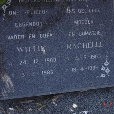REINEKE Willie 1900-1986 &amp; Rachelle 1903-1996