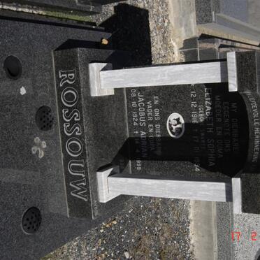 ROSSOUW Jacobus Adrian 1924-1998 &amp; Elizabeth Sophia SWART 1916-1994