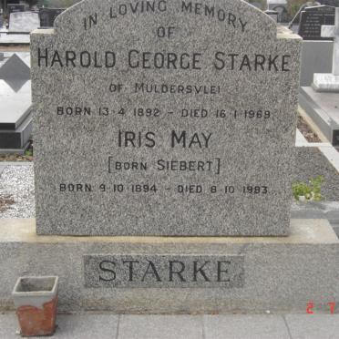 STARKE Harold George 1892-1969 &amp; Iris May SIEBERT 1894-1983
