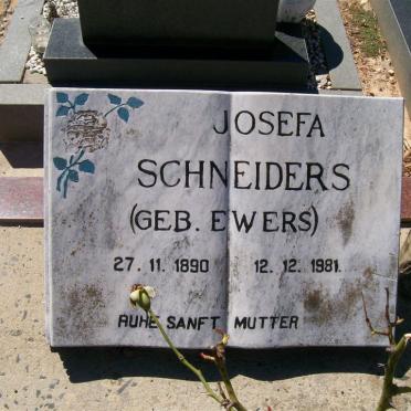 SCHNEIDERS Josefa nee EWERS 1890-1981