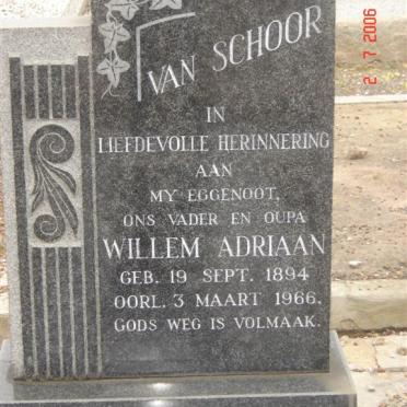 SCHOOR Willem Adriaan, van 1894-1966