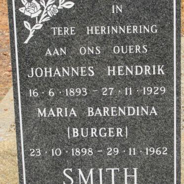SMITH Johannes Hendrik 1893-1929 &amp; Maria Barendina BURGER 1898-1962