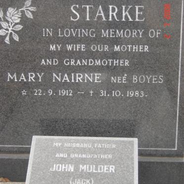 STARKE Mary Nairne nee BOYES 1912-1983 :: MULDER John 1905-1993