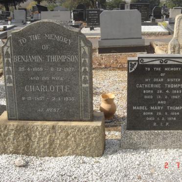 THOMPSON Benjamin 1859-1927 &amp; Charlotte 1857-1935