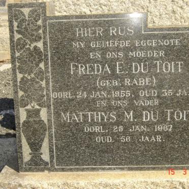 TOIT Matthys M., du -1967 &amp; Freda E. RABE -1955