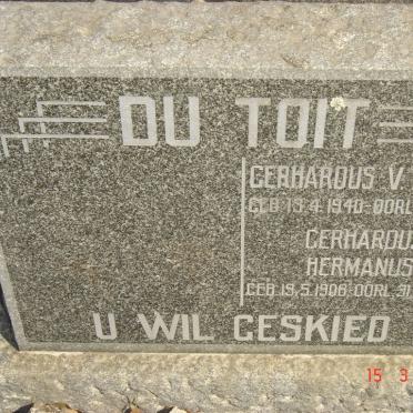 TOIT Gerhardus Hermanus, du 1906-1983 :: DU TOIT Gerhardus v. Putten 1940-1959