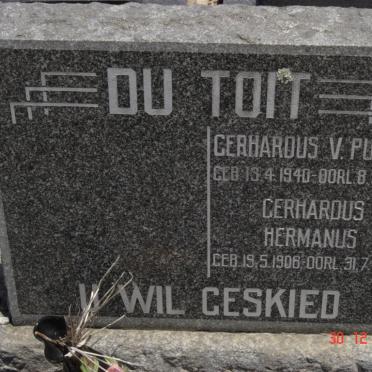 TOIT Gerhardus Hermanus, du 1906-1983 :: DU TOIT Gerhardus v. Putten 1940-1959