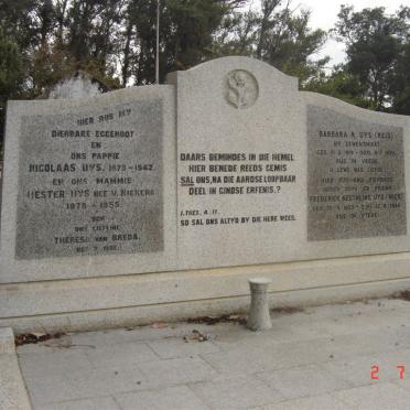 UYS Nicolaas 1879-1942 &amp; Hester V. NIEKERK 1878-1955