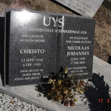 UYS Nicolaas Johannes 1930-2004 :: UYS Christo  1958-1985