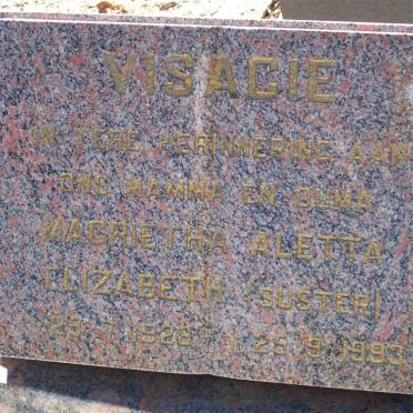 VISAGIE Magrietha Aletta Elizabeth 1928-1993