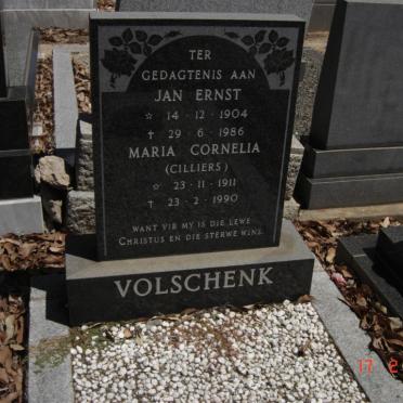 VOLSCHENK Jan Ernst 1904-1986 &amp; Maria Cornelia CILLIERS 1911-1990