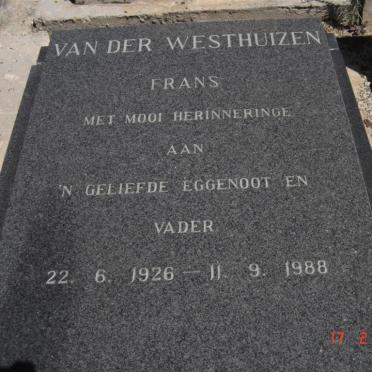 WESTHUIZEN Frans, van der 1926-1988
