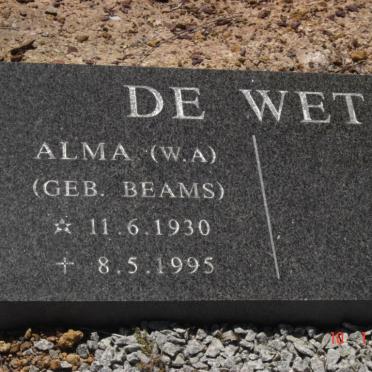 WET W.A., de nee BEAMS 1930-1995
