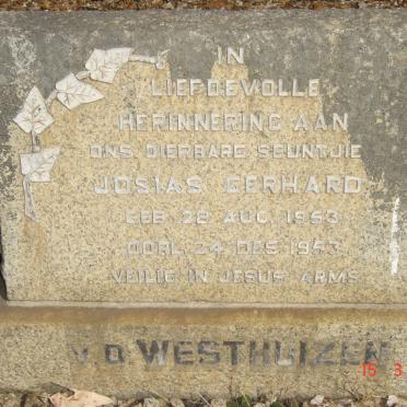 WESTHUIZEN Josias Gerhardt, v.d. 1953-1953
