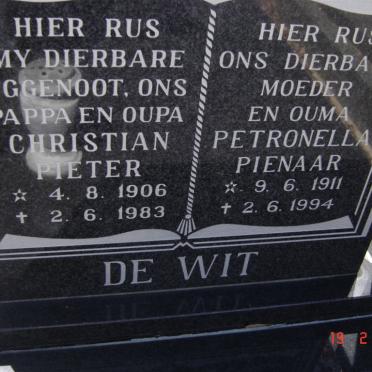 WIT Christian Pieter, de 1906-1983 &amp; Petronella PIENAAR 1911-1994