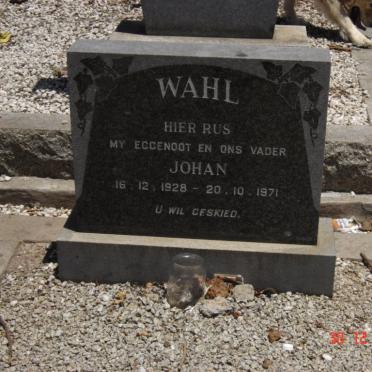WAHL Johan 1928-1971