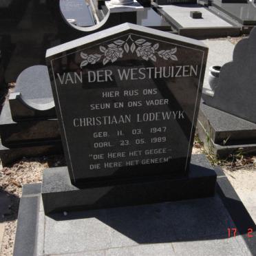 WESTHUIZEN Christiaan Lodewyk, van der 1947-1989