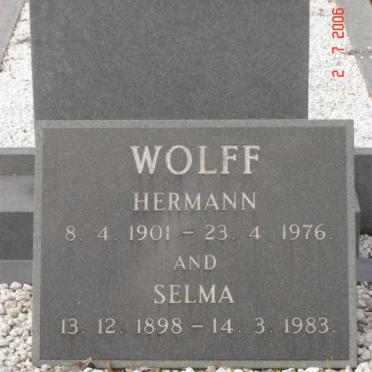 WOLFF Hermann 1901-1976 &amp; Selma 1898-1983
