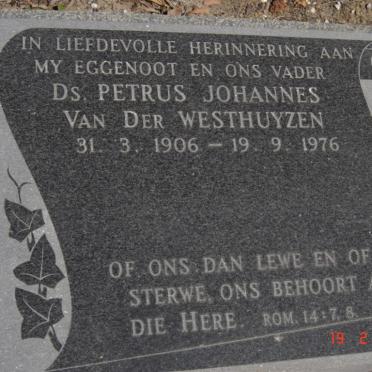 WESTHUYZEN Petrus Johannes, van der 1906-1976