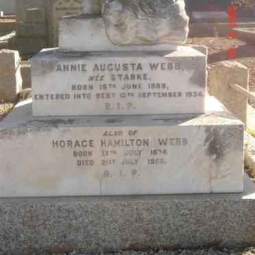 WEBB Horace Hamilton 1874-1953 &amp; Annie Augsta STARKE 1888-1934