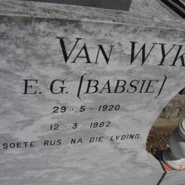 WYK E.G., van 1920-1982